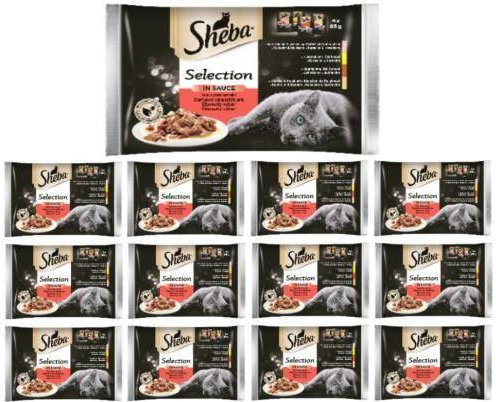 SHEBA Selection in Sauce s hovädzím jahňacím kuracím morčacím 52 x 85 g