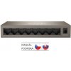 Tenda TEG1008M 8-port Gigabit Switch, 8x 10/ 100/ 1000 Mb/ s, Fanless, MAC 4K, napájanie AC/ DC, aj na stenu 75011833