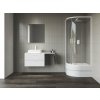 Ravak Blix II sprchovací kút 90x90 cm polkruhová biela matné/priehľadné sklo 3BM70E40Z1