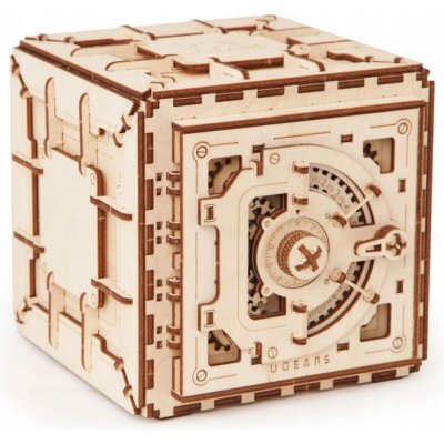 Ugears Hračka 3D dřevěné mechanické puzzle Trezor