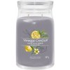 Yankee Candle Signature Veľká vonná sviečka v skle - Black Tea & Lemon, 2 knôty, 567g (vôňa citrón, zázvor, vanilka)