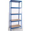 Kovový regál Biedrax 35 x 90 x 240 cm, modrý - 5 políc MDF