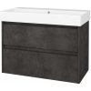 Dreja Skrinka pod umývadlo BONO SZZ2 85 (umývadlo Glance) - D16 Tmavý betón / Úchytka T33 - čierna mat / D16 Tmavý betón