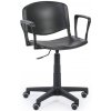 Pracovná stolička ISO s podpierkami rúk, otočná, čierna