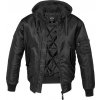 BRANDIT bunda MA1 Sweat Hooded Jacket Čierna Veľkosť: L