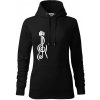 Husľový kľúč gitara - Mikina dámská Cape s kapucí - L ( Čierna )
