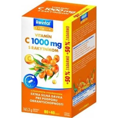 Revital PREMIUM VITAMIN C 1000 mg S RAKYTNÍKOM s postupným uvoľňovaním 120 tablet