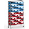 Regál s plastovými boxmi ShelfBox, 1600 x 800 x 400 mm, 32x B, 20x E