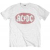 AC/DC Tričko Oval Logo Vintage Unisex White XL