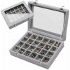 Verk 01777 organizér na šperky 24 priehradok sivá