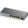 Zyxel GS1350-6HP 6 Port smart managed CCTV PoE switch, long range, 60W, 5x GbE, 1x SFP
