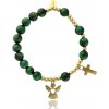 Yvon Dámsky ruženec zo zeleného tigrieho oka so zlatou symbolikou