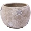 Betónový kvetináč 12,5x10cm - strieborné hviezdičky