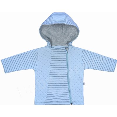 Baby Service Kabátik s kapucňou Puntík/pruhy modrý