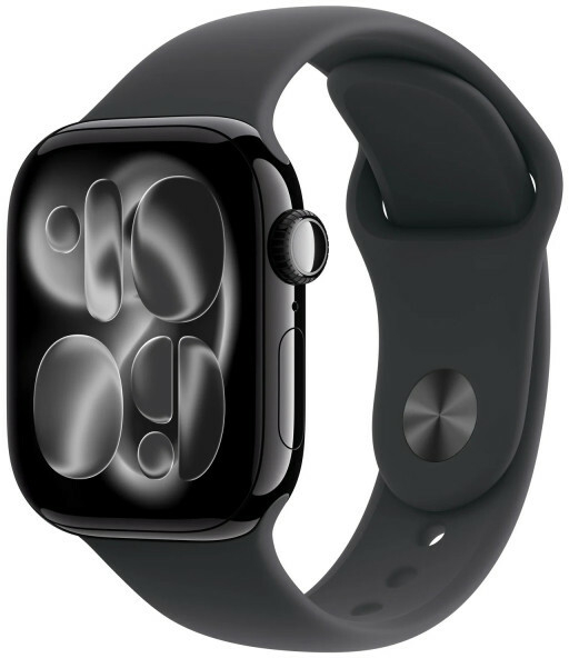 Apple Watch Series 11 42 mm Klavírny čierny hliník s čiernym športovým remienkom S/M MEQT4WF/A