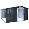 DEMA Kovový záhradný domček s prístreškom na drevo 328x314x188 cm Canberra