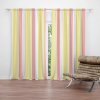 Sablio Záves Žlto-ružové pruhy: 2 ks 140x250 cm