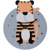 H&S Decoration Detské nástenné hodiny Tiger, viacfarebná