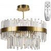 NEDES J6321/C Závesné krištálové LED svietidlo 80W, 3000K-6500K, 5300lm, IP20, DO, stmiev., mosadz/bronz