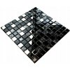 Sklenená mozaika Englass 30 x 30 cm, čierna, odtiene sivej a strieborná