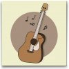 Vymalujsisam.sk Maľovanie podľa čísiel - Hnedá gitara Veľkosť: 50x50cm, Rám: Bez rámu, iba zrolované plátno