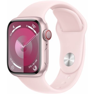 Chytré hodinky Apple Watch Series 9 41mm Cellular Ružový hliník so svetlo ružovým športovým remienkom - S/M (MRHY3QC/A)