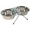 Miska nerez stojan+2 misky pes STEEL 0,7l Zolux