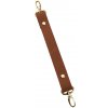 Pro Háčkování Sada kožený popruh 22 cm š. 2,5 cm hnědý s karabinou zlatá