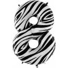 Grabo Nafukovací balónek číslo 8 zebra 102cm extra velký