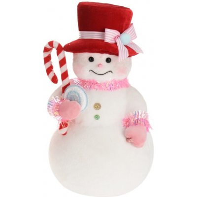 Sladký snehuliak 39 cm Dve prevedenia S červenou čiapkou