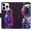 Flipové puzdro iSaprio - Neon Astronaut 02 - iPhone 15 Pro