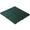 Playground System Gumová doska 1x1 m zelená - výška pádu 1,3m (síla 40 mm, raster 28 mm)