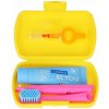 Curaprox Travel Set zubná kefka + CPS medzizubné kefky 2 ks + zubná pasta 10 ml darčeková sada, žltý