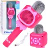 JOKO Multifunkčný Detský Mikrofón KARAOKE s Nahrávaním a Bluetooth + SD vstup, ružový