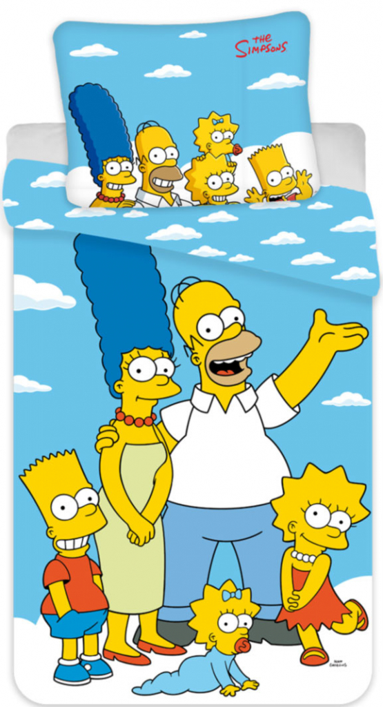 JERRY FABRICS Obliečky Simpsons Family Clouds in the sky Bavlna 140x200 70x90