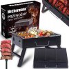 TURISTICKÝ GRIL PRENOSNÝ UHOĽNÝ SKLADACÍ BBQ KEMPINGOVÝ PRIESTRANNÝ KUFOR