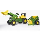 Rolly Toys Šliapací traktor Rolly Junior John Deere s nakladačom a vlečkou