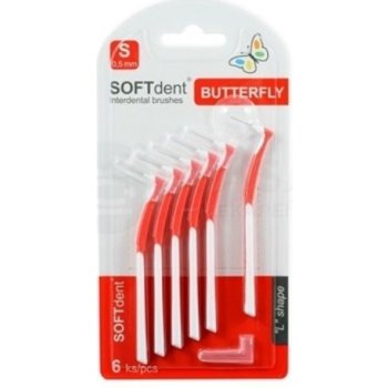 SOFTdent Butterfly mezizub. kartáček zahnutý S 6 ks