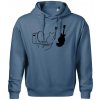 Mačka a gitara WC - Oversized mikina pánska Moon - kratšia + širšia - M ( Denim )