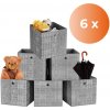 Jurhan Úložné boxy Gary 6 ks 30 x 30 x 30 cm šedá