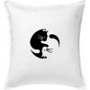 Mačka - Jin jang - Vankúš 50x50 - 50x50 - Iba poťah ( Biela )