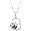 For Silver Náhrdelník Panda v Srdci - Striebro 925