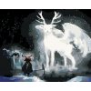 ZUTY Maľovanie podľa čísel - MAGICKÝ BIELY JELEŇ V LESE Rámovanie: bez rámu a bez vypnutia plátna, Rozmer: 80x100 cm