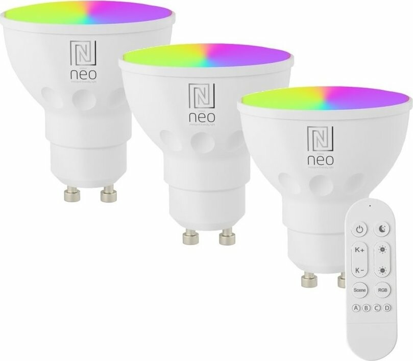Immax NEO LITE Súprava 3× smart LED žárovka GU10 6 W RGB+CCT, stmívatelná, WiFi, Beacon, DO 07724CDO