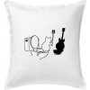 Mačka a gitara WC - Vankúš 50x50 - 50x50 - Vrátane výplne ( Biela )