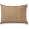 ferm LIVING vankúš kocky hnedá hnedá bavlna 80x60