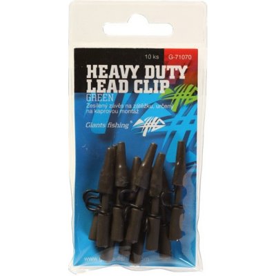 Giants Fishing Bočný Záves Kovový Heavy Duty Lead Clip Green 10ks