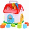 Teddies vkládačka domeček plast s klíči se zvířátky v sáčku 19x20x19 cm