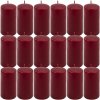 Sada stĺpových sviečok, 11,5 cm, Ø 6 cm, bordová farba, 18 ks