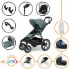 Set 11v1 Thule Urban Glide 4-wheel Mid blue 2024 +vanička Mid blue+JOMK príslušenstvo+autosedačka Cybex+ISOFIX základňa+adaptéry